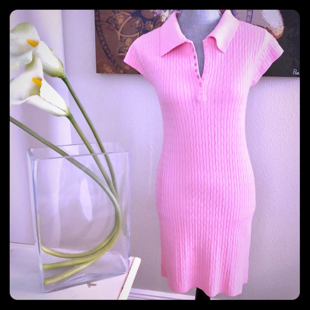 Pink sweater dress